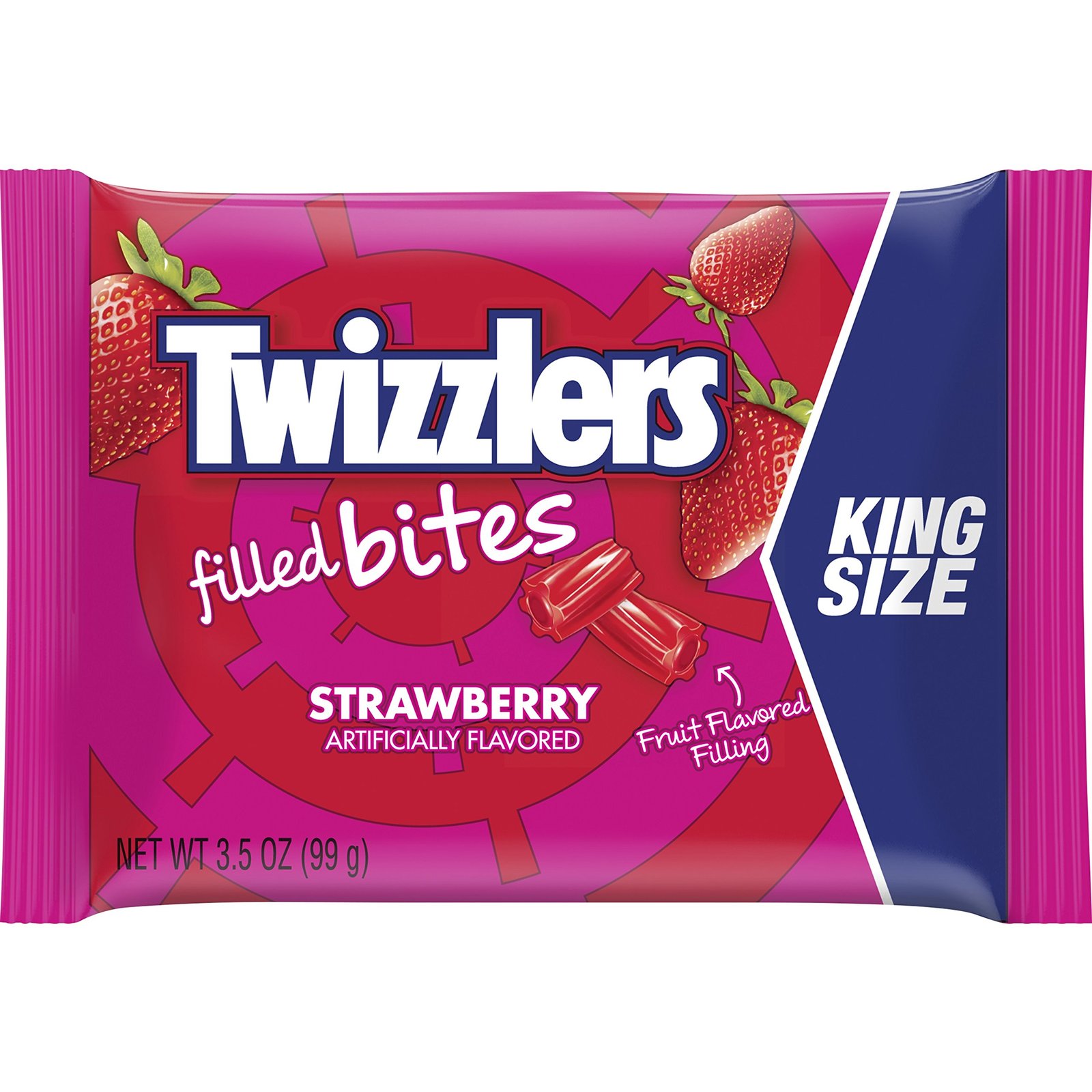 TWIZZLERS Licorice Candy, Strawberry, Filled Bites, 3.5 Ounce (Pack of 12) Licorice
