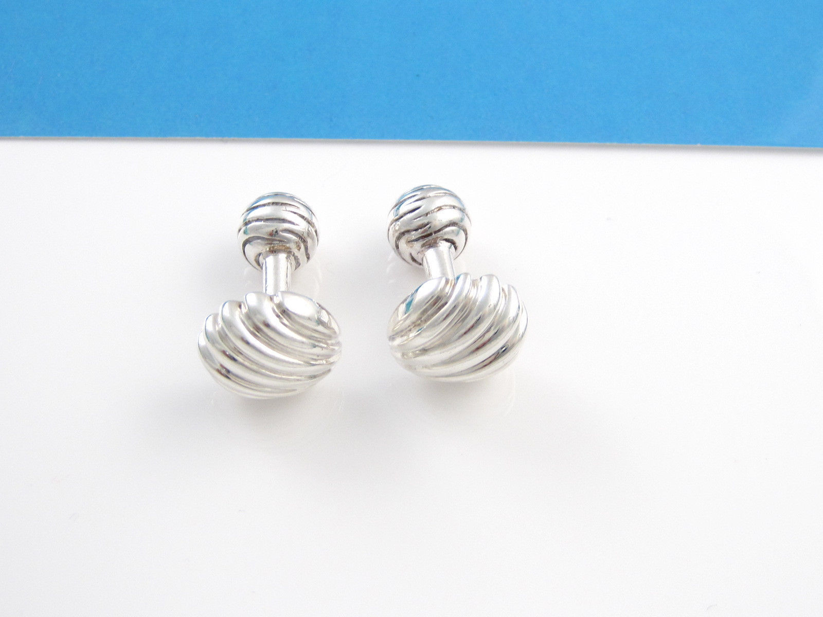 TIFFANY & CO. SOLID SILVER CUFF LINKS NAUTICAL COLLECTION RARE ITALY Cufflinks