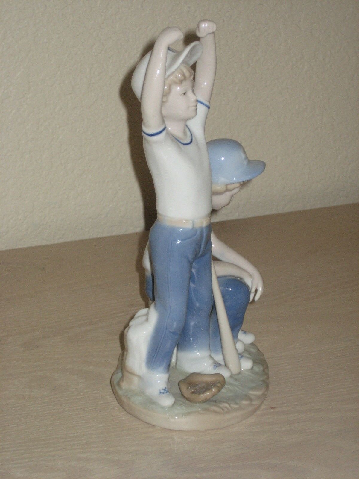 Paul Sebastian 1989 Porcelain Figurine HOME RUN 2 Boys Playing Baseball Sebastian Miniatures