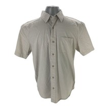 The North Face Button Up Shirt Adult L Beige Check Short Sleeve Outdoor Mens - $9.89