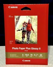 NEW Canon PP-301 Inkjet Photo Paper Plus Glossy II 20 Sheets 5" x 7" High Gloss - $9.99