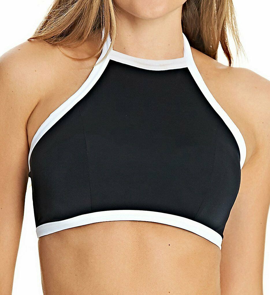 Freya BLACK Back To Black High Neck Underwire Bikini Swim Top, US 28G