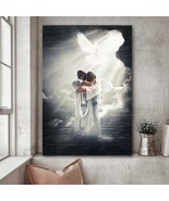 Woman hugging Jesus in heaven Jesus Portrait Canvas Prints - $47.99+