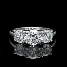 2Ct Round Cut Diamond Three Stone Pretty Engagement Ring 14K White Gold ... - $119.08
