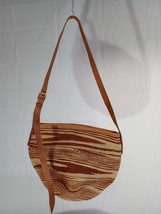 Handmade Woven Purse with Leather Back and Shoulder Strap **FREE SHIPPING** - $17.00