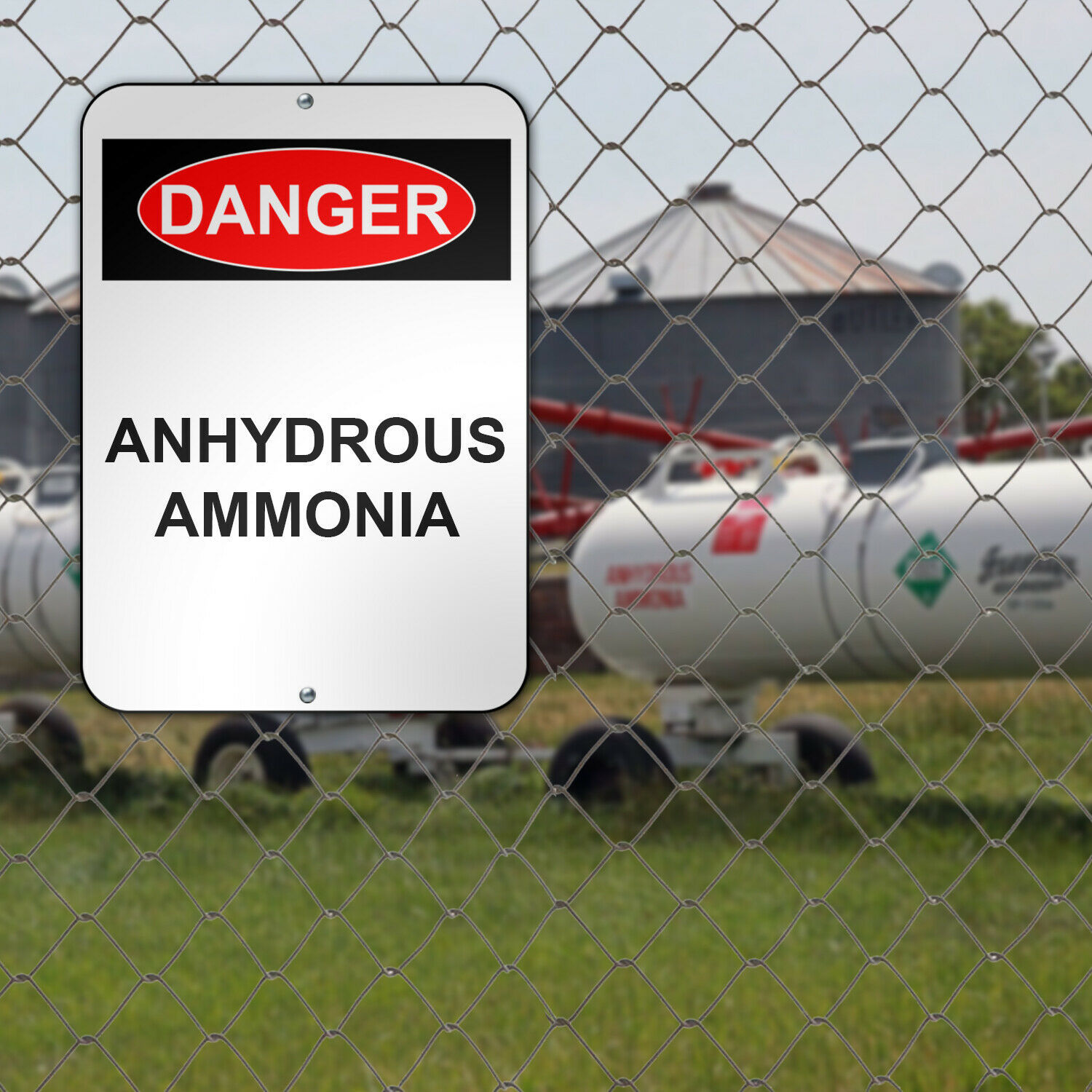 Danger Anhydrous Ammonia Sign Aluminum Metal Safety Warning Chemical