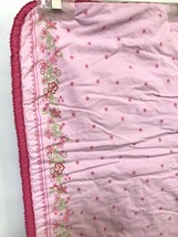 Gymboree Pink Blanket Quilt 1999 Gingham Flowers Shabby Country Cotton Crib - $49.49