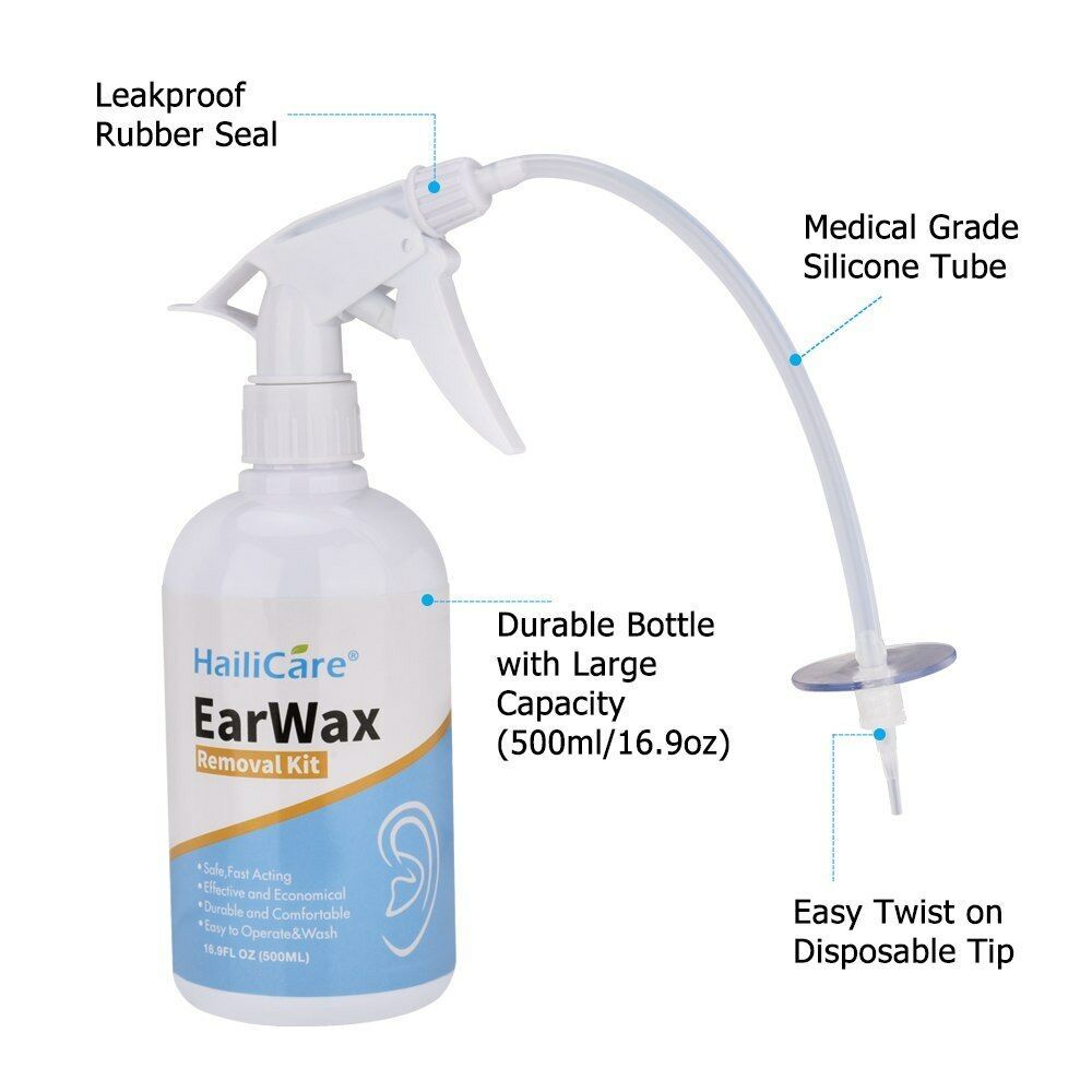 Hailicare® Adults Kid Ear Irrigation Cleaning Kit Premium Ear Wax