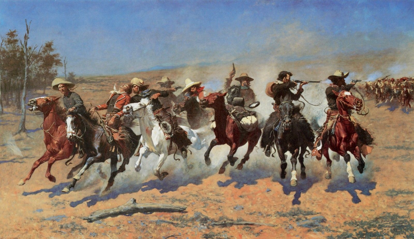 A Dash for the Timber by Frederic Remington Western Cowboys Canvas ...