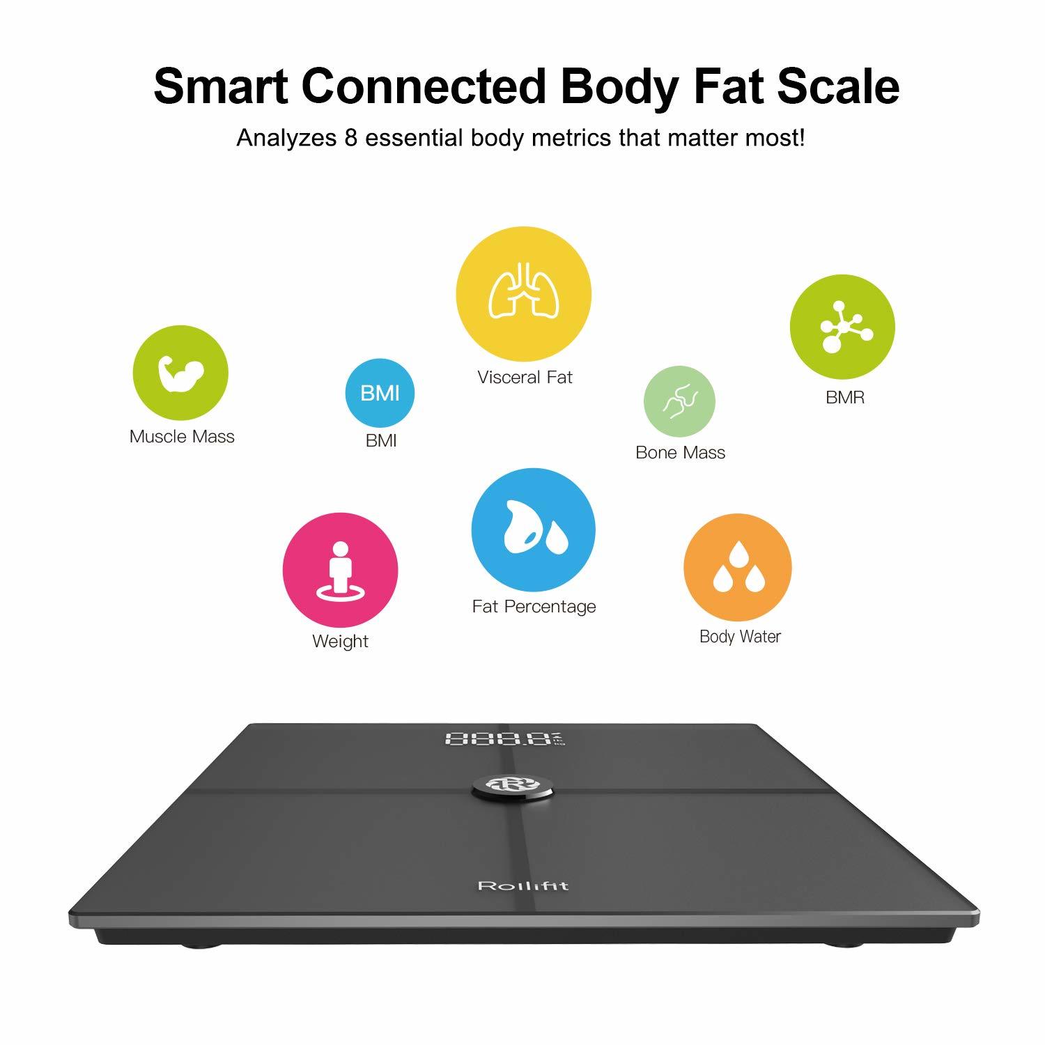 Arboleaf Smart Scale for Body Weight Bathroom Scale Digital Scale Body  Weight and Fat, Wi-Fi Bluetooth, Smartphone APP, 14 Body Metrics, Wireless  Cloud-Storage, Unlimited Data and Users, BMI, BMR 1 Count (Pack