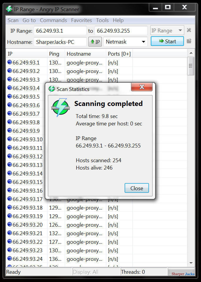angry ip scanner port