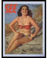 VINTAGE July 1950 See Magazine Framed 11x14 Cover Display Bonnie Brazette - $59.39