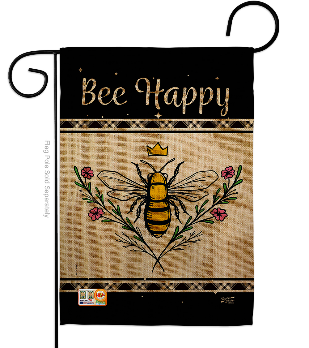 Queen Bee Happy Impressions Decorative Garden Flag G135208BO Flags