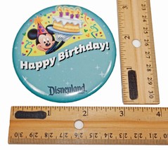 Mickey Mouse Happy Birthday Disneyland - Disney Theme Park Souvenir 3" Button - $7.90