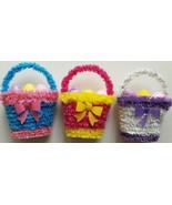 Easter Baskets Tinsel w 3 Glittery Eggs 6.5”H x 5”W x 2.5”D, Select: Color - $2.99