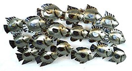 Beautiful Unique Silver Nautical School of Fish Metal Wall Art - $69.29