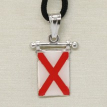 SOLID 925 STERLING SILVER PENDANT WITH NAUTICAL FLAG, LETTER V, ENAMEL, CHARM image 1