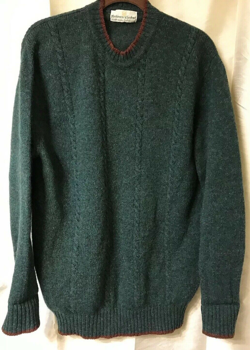 Mackinnon Of Scotland Pure Wool Sweater Men Sz 44 Med/Lge? Pine Dk ...