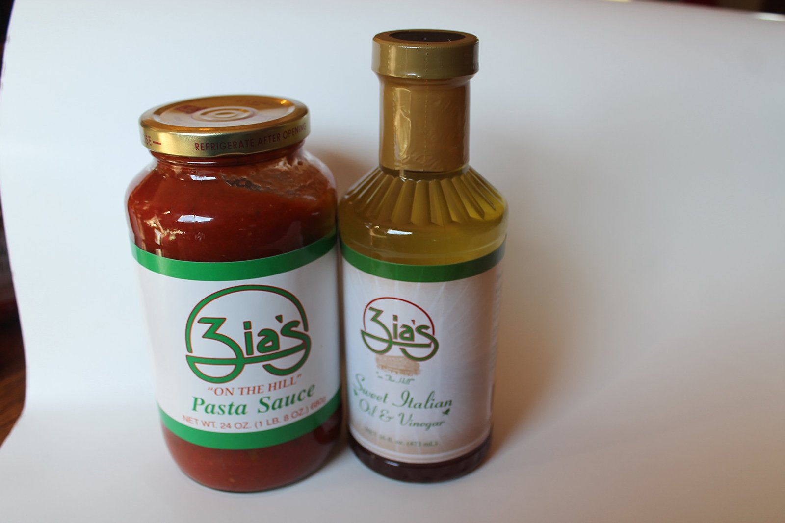 Zia's Sweet Italian Salad Dressing and Zia's "On the Hill" Pasta Sauce