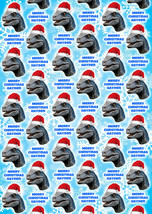 Blue Jurassic World Personalised Christmas Gift Wrap - Disney Wrapping Paper - $5.42