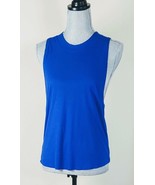 ALO Womens Sz Small Blue Sleeveless Mock Neck Activewear Yoga Knit Top - $24.74