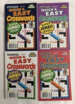 Lot of 4 Quick &amp; Easy Crosswords Super Jumbo Issue Puzzles Books 2020 - $22.95