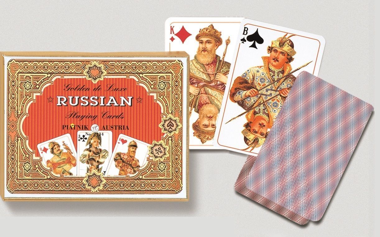 Игра золотые карты. Карты игральные Piatnik "Золотая Россия". Golden Deluxe Russian playing Cards Piatnik Austria. Игральные карты Piatnik Золотая Россия 55 листов. Игральные карты "Золотая Россия", набор из 2 колод "Russian", Piatnik.