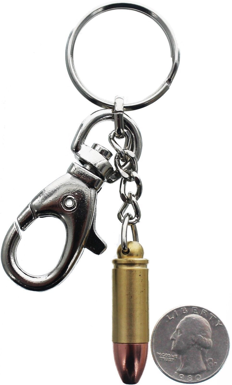 Bullet Keychain Gun Cartridge Ammo Key Chain Ring .50 9mm 40MM 45 ACP