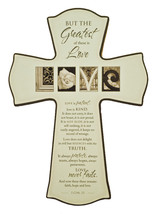 Large Wood Cross -- 1Corintians 13:13 -- The Greatest is Love (17&quot; x 12&quot;... - $35.00