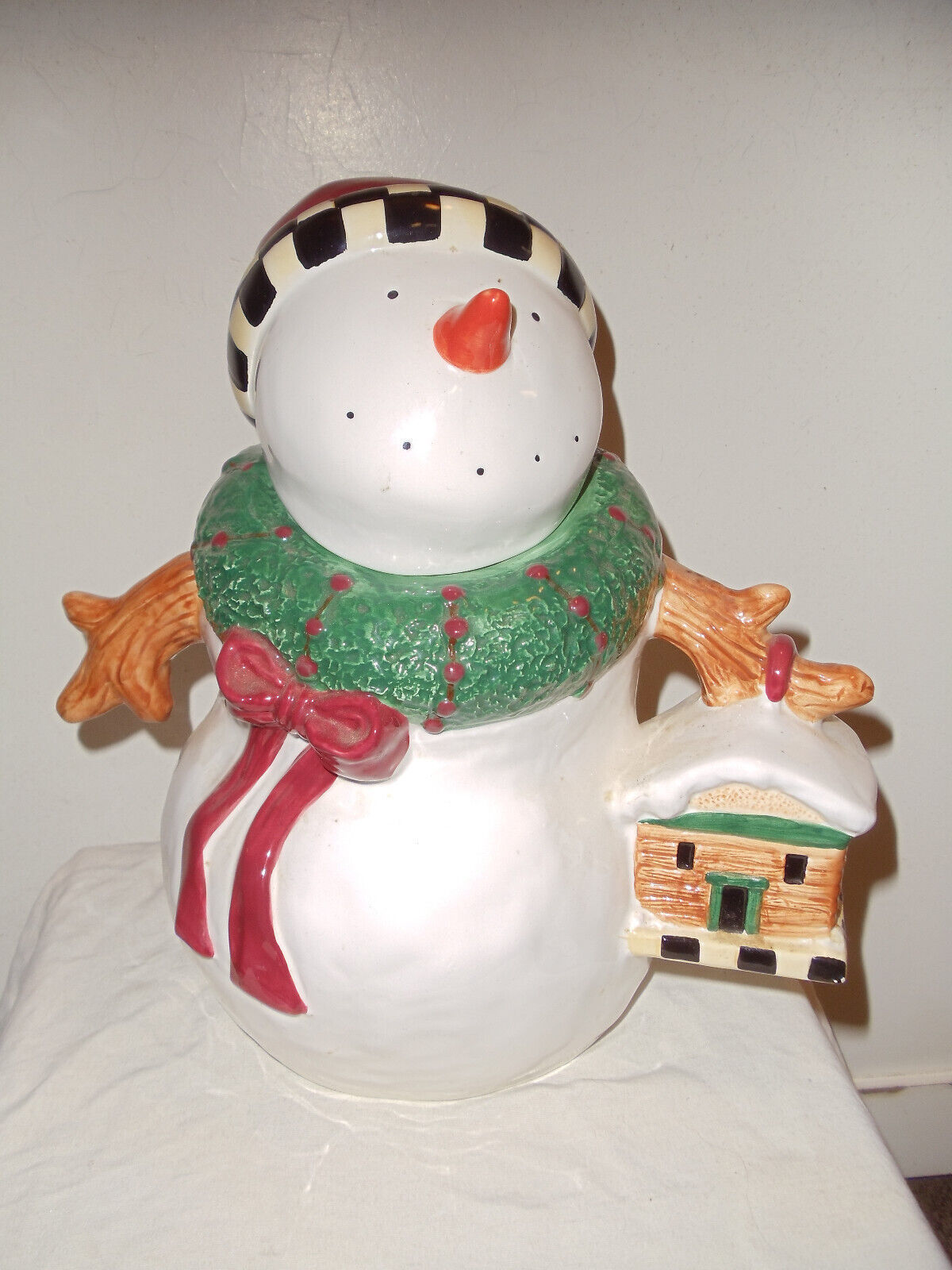 Sakura Snowman Cookie Jar Debbie Mumm Vintage Collectible - Canisters ...