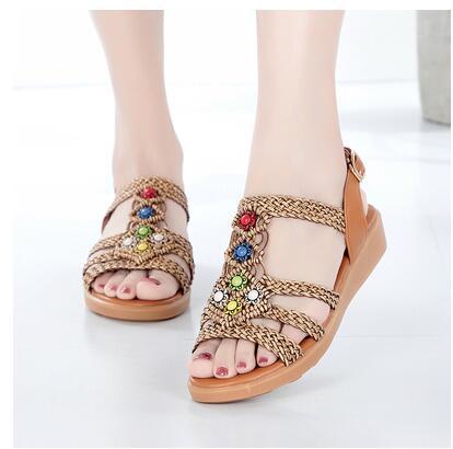 2021 New Arrival Women Fashion Bohemia Sandals Summer New Flat Bottomed Shoes Fe