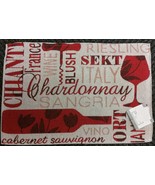 Set of 3 Tapestry Placemats, 13&quot; x 19&quot;, TYPES OF WINE, CORK, GLASS &amp; BOTTLE - $16.82