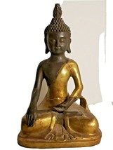 Large 14&quot; Vintage Buddha Gold Gilt over Cast Metal Bronze - $995.00