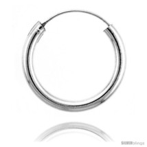 Sterling Silver Thick Endless Hoop Earrings, thick 3 mm tube 1 in  - $28.26
