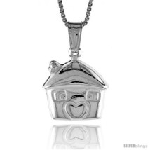 Sterling Silver Small House Pendant, Made in Italy. 1/2 in. (13 mm)  - $19.01