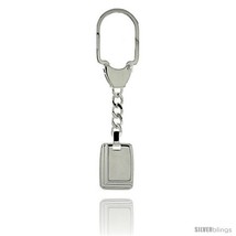 Sterling Silver Key Ring w/ Rectangular Tag 15/16 in. x 11/16 in. (24 mm... - $69.50