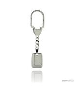 Sterling Silver Key Ring w/ Rectangular Tag 15/16 in. x 11/16 in. (24 mm... - $69.50