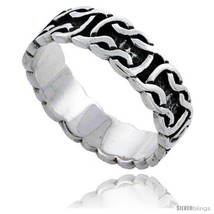 Size 7.5 - Sterling Silver Celtic Knot Wedding Band / Thumb Ring, 1/4 in... - $24.42