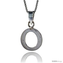 Sterling Silver Block Initial Letter O Aphabet Pendant Highly Polished, 1/2 in  - $17.00