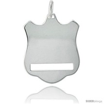 Sterling Silver Engravable Shield Pendant Made in Italy, 1 1/16 in (26 mm)  - $49.20