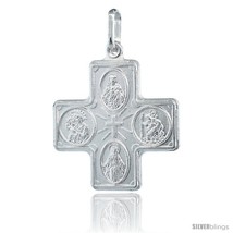 Sterling Silver 4-way Cross Medal Made in Italy, 1 in  - $40.80