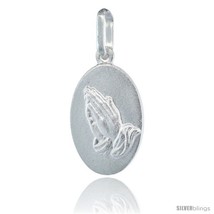 Sterling Silver Praying Hands Medal Made in Italy, 3/4 in  - $14.55