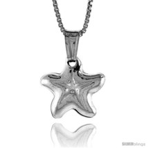 Sterling Silver Small Star Pendant, Made in Italy. 1/2 in. (13 mm) Tall -Style  - $14.09