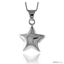 Sterling Silver Large Star Pendant, Made in Italy. 1 in. (25 mm)  - $52.66