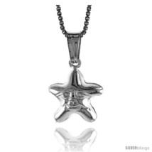 Sterling Silver Small Star Pendant, Made in Italy. 1/2 in. (13 mm) Tall -Style  - $14.09