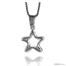 Sterling Silver Small Star with Cut Out Pendant, Made in Italy. 1/2 in. (13 mm)  - $14.09