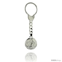 Sterling Silver Soccer Ball Futbol Key Ring 1 in (24  - $69.50