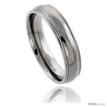 Size 7 - Titanium 6mm Domed Wedding Band Ring Raised Edges  - $77.00