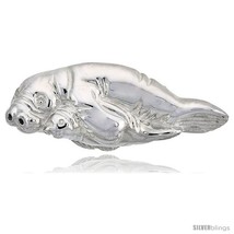 Sterling silver mother and pup seal brooch pin 2 1 16 52 mm wide thumb200