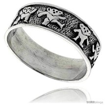 Sterling silver dancing bears ring 5 16 in wide thumb200